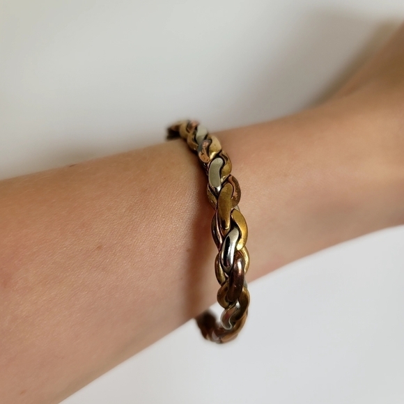 Sergio Lub Handmade Copper Silver Mixed Metals Bracelet Braided - Picture 4 of 10